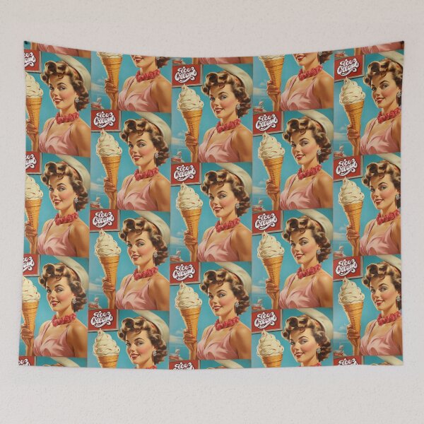 Item preview, 1950s style icream  food poster pinup sign vintage classic design designed and sold by Vintage Designs +.
