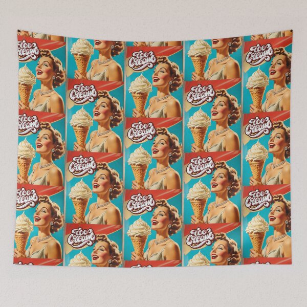 Item preview, 1950s style icream  food poster pinup sign vintage classic design designed and sold by Vintage Designs +.