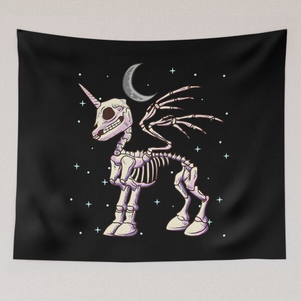 Item preview, Unicorn Pegasus Skeleton Moon Stars designed and sold by rutaiulae71.
