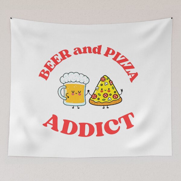 Item preview, Beer and pizza addict designed and sold by LorenzoArtZa.