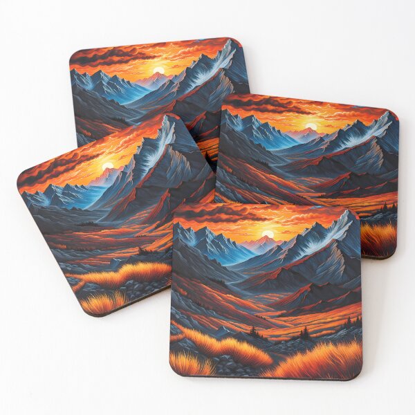 Item preview, Vibrant Mountain Sunset, Ai Generated Art  designed and sold by ACC .