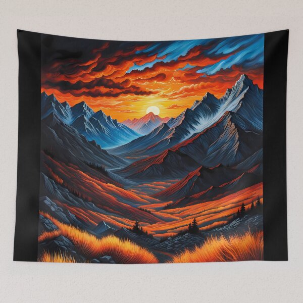 Item preview, Vibrant Mountain Sunset, Ai Generated Art  designed and sold by ACC .