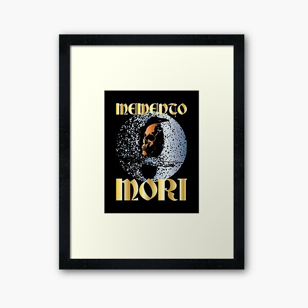 Artikel-Vorschau von Memento Mori IV – Memento Mori Kunst – Skelett-Schädel-Rabe – lateinisches Phrasen-Zitat, designt und verkauft von WIZECROW.