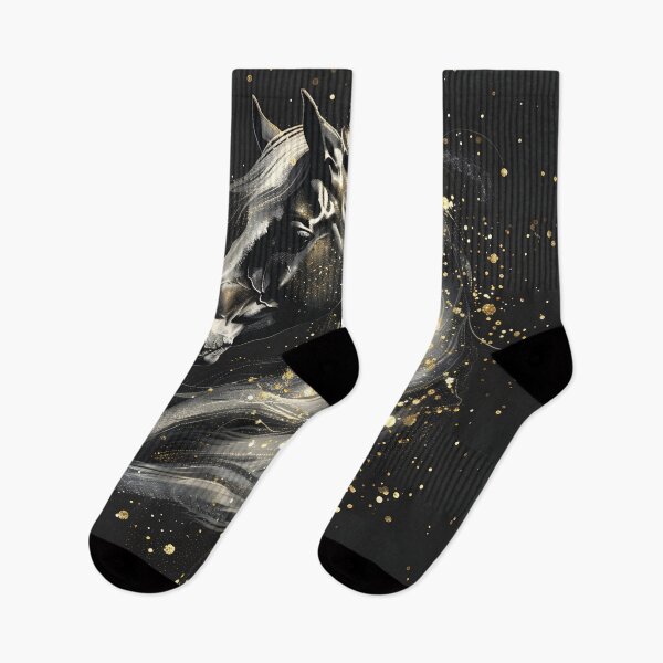 Item preview, Black and gold glitter horse print designed and sold by dcrc.