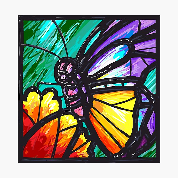 Aperçu de l'œuvre Papillon vitrail créée et vendue par ElephantShoe.