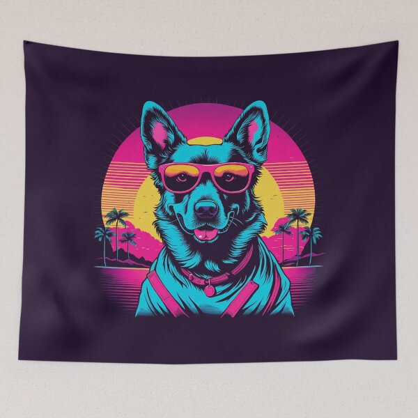 Item preview, Dog with glasses the stylish companion who turns even a simple trip to the market into an opportunity to strut through the streets with elegance, leaving everyone in awe designed and sold by Pulsant  Paintings.