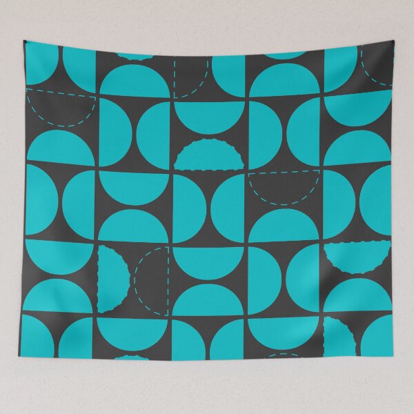 Item preview, abstract semi-circle pattern blue designed and sold by tristanmillward.
