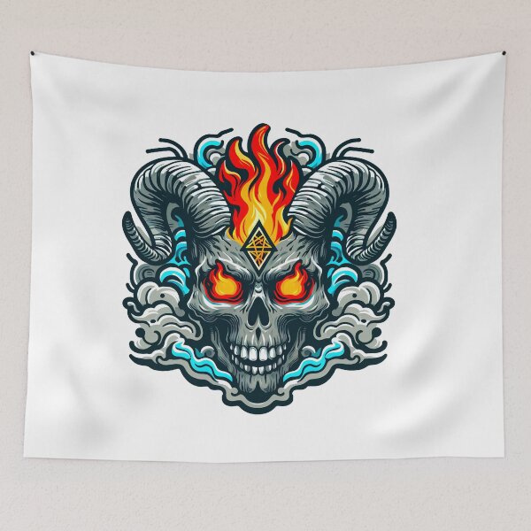 Item preview, Angry King Satan Skull Ghost On Fire designed and sold by SimpleP.