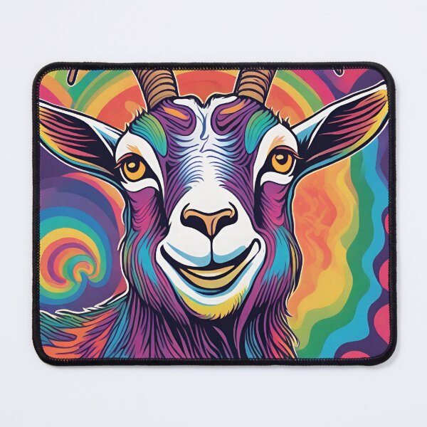 Item preview, Psychedelic smiling gaot designed and sold by Vilemo.