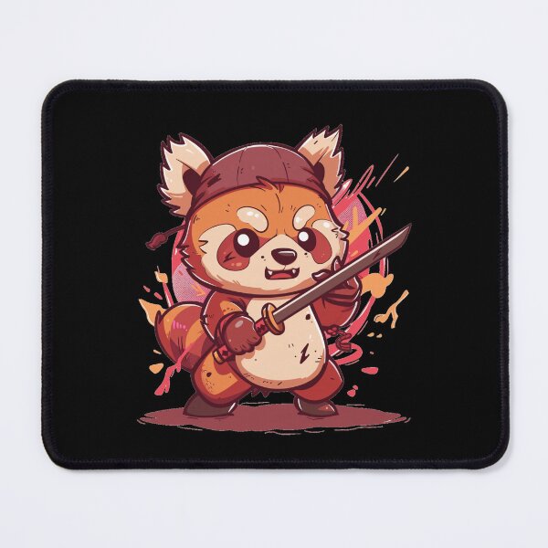 Item preview, Kawaii Samurai Red Panda with sword  designed and sold by MilkyBerryShop.