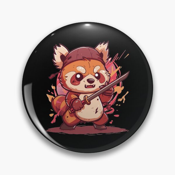 Item preview, Kawaii Samurai Red Panda with sword  designed and sold by MilkyBerryShop.