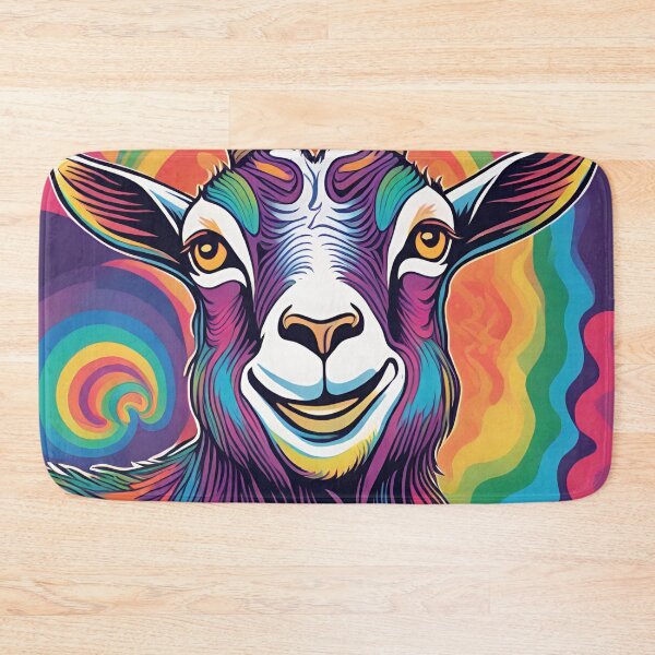 Item preview, Psychedelic smiling gaot designed and sold by Vilemo.