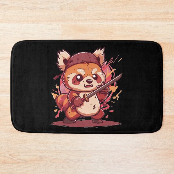 Item preview, Kawaii Samurai Red Panda with sword  designed and sold by MilkyBerryShop.