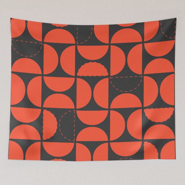 Item preview, abstract semi-circle pattern orange designed and sold by tristanmillward.