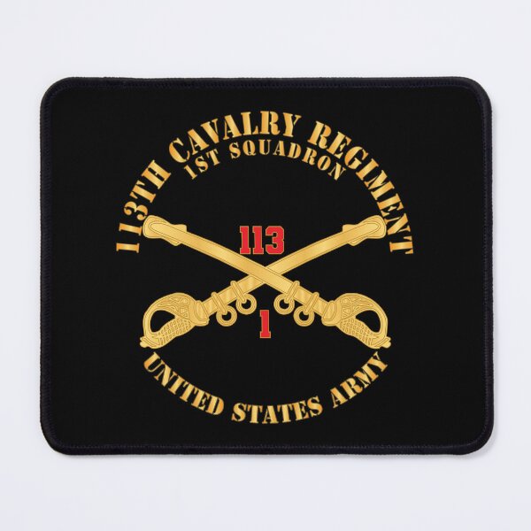 Item preview, 113th Cavalry Regiment - Cav Br - 1st Squadron w Red Regt Txt X 300 designed and sold by Military Insignia Products.