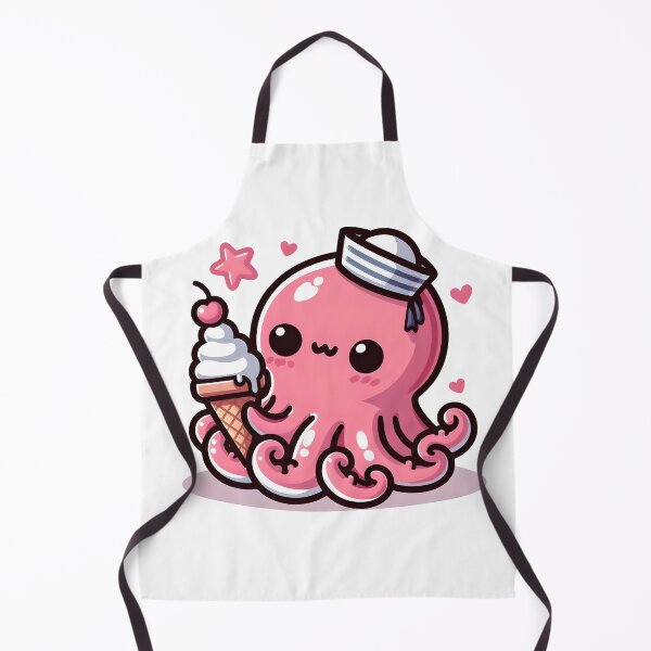 Item preview, Kawaii Blushing Kraken With A Cute Sailor Hat designed and sold by CanvasCutie.