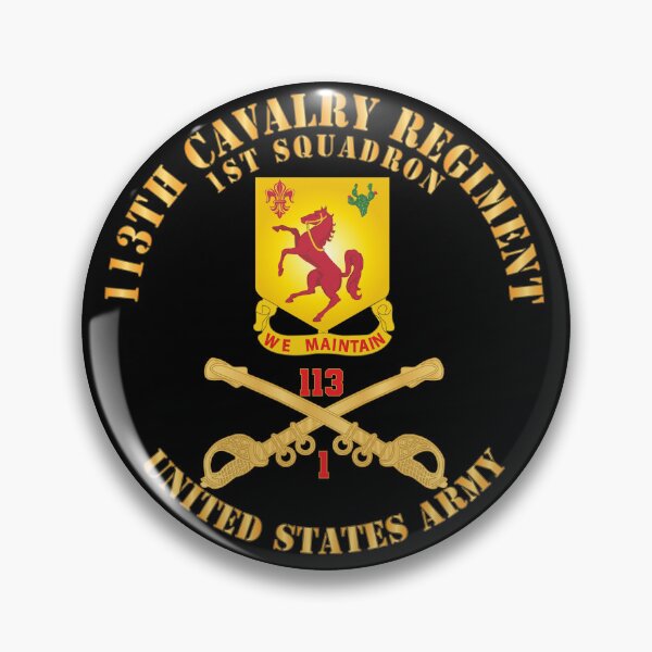 Item preview, 113th Cavalry Regiment - Cav Br - DUI - 1st Squadron w Red Regt Txt X 300 designed and sold by Military Insignia Products.