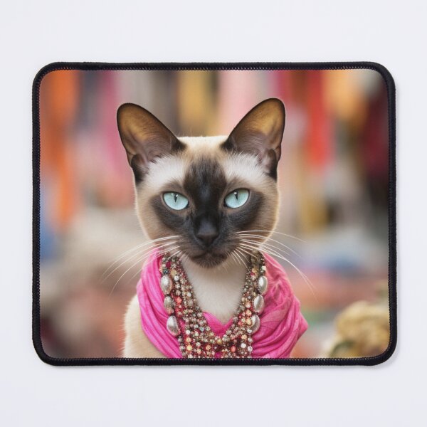 Item preview, Siamese Cat in a Thai Market designed and sold by ThisWayUpAr.
