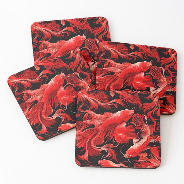 Item preview, Dynamic Red Fish Design, Illustration Design, Beautiful Deep Red designed and sold by CanvasCult.