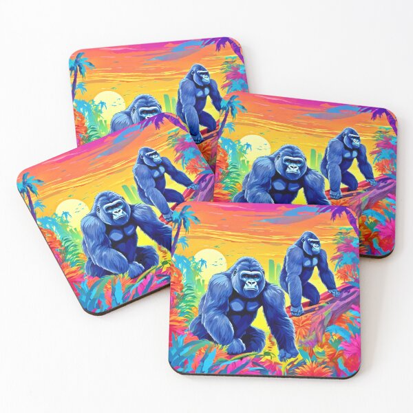 Item preview, Colorful Gorillas Art designed and sold by Health And Fitness Posts e-Store.