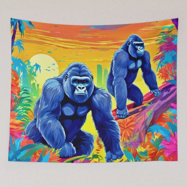 Item preview, Colorful Gorillas Art designed and sold by Health And Fitness Posts e-Store.