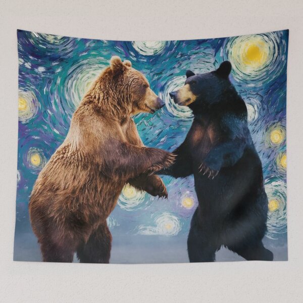 Item preview, Cute Grizzly Bear and Black Bear Dancing Zoo Pals designed and sold by sportsimpact.