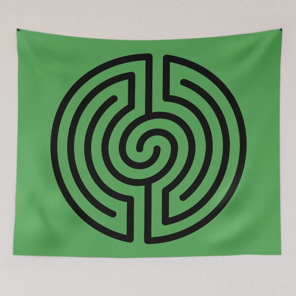 Item preview, Cosmic Vortex Labyrinth - Black designed and sold by palmprints.