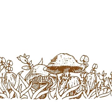 Artwork thumbnail, Merry Mushrooms - vintage design by YonderAndBeyond