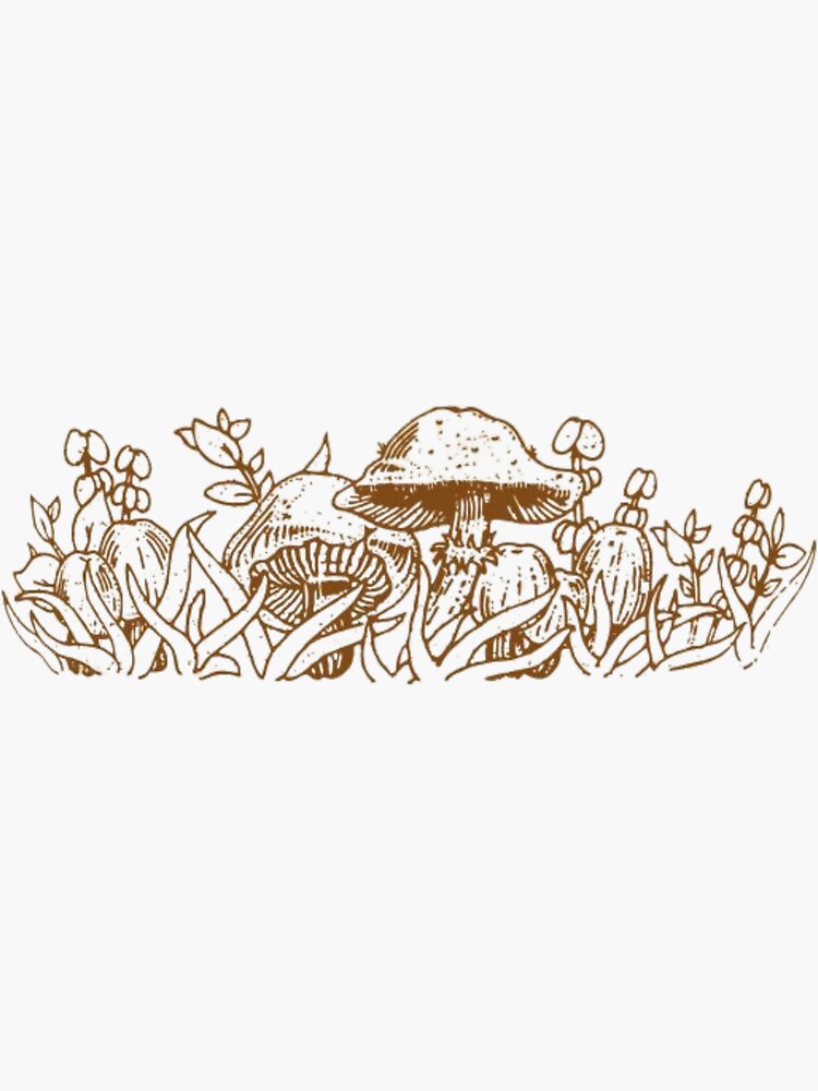 Thumbnail 3 of 3, Sticker, Merry Mushrooms - vintage design designed and sold by YonderAndBeyond.