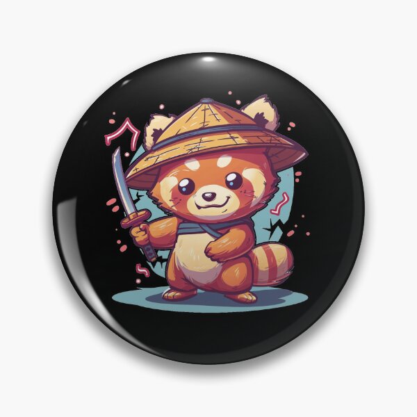 Item preview, Cute Samurai Red Panda with sword and electric designed and sold by MilkyBerryShop.