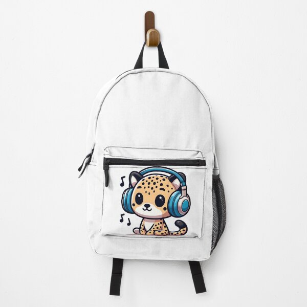 Artikelvorschau, Kawaii-Gepard mit Kopfhörern, der Musik hört entworfen und verkauft von CanvasCutie.