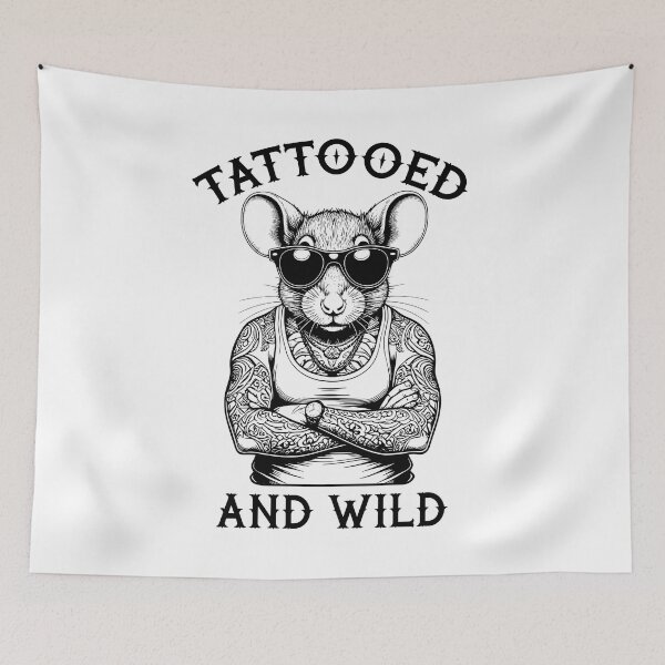 Item preview, Tattooed And Wild Funny Inked Mouse Animal Tattoo Lover designed and sold by GrandeDuc.