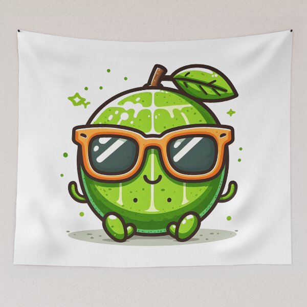 Item preview, Kawaii Lime With Sunglasses designed and sold by CanvasCutie.