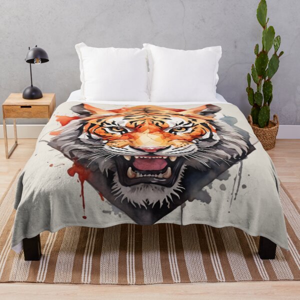 Item preview, Hungry Tiger Face - Painting designed and sold by PolygonPinnacle.
