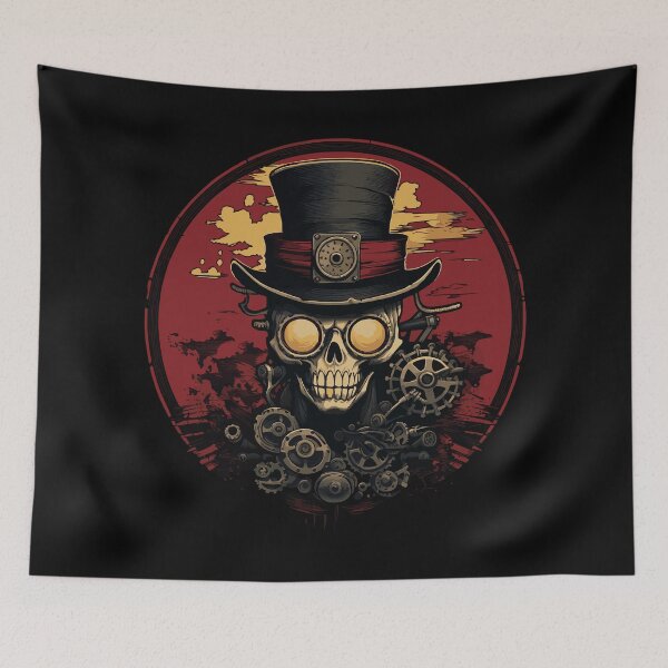 Item preview, Steampunk zombie skull designed and sold by drizzd.