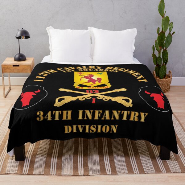 Item preview, 113th Cavalry Regiment - Cav Br - DUI - 1st Squadron w Red Regt Txt - 34th ID - SSI X 300 designed and sold by Military Insignia Products.
