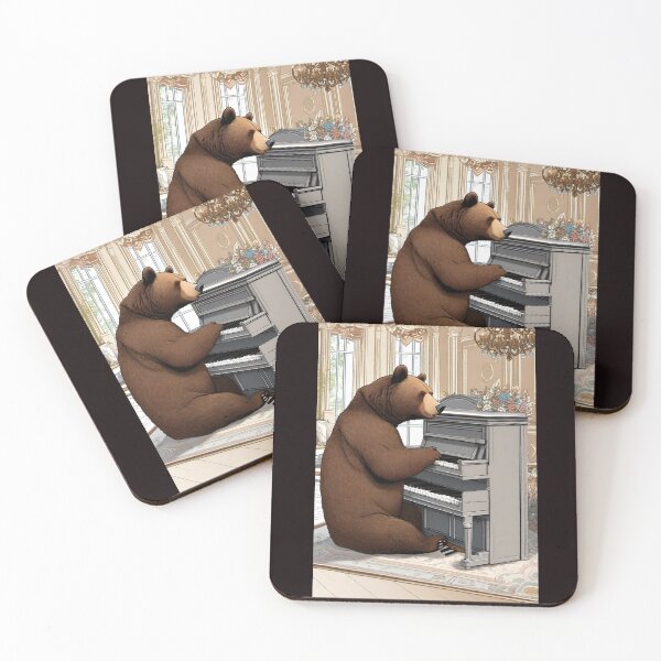 Item preview, Cute Grizzly Bear Playing Piano at Victoria Hall Zoo Pals designed and sold by sportsimpact.