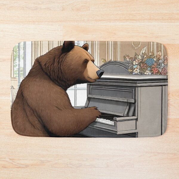 Item preview, Cute Grizzly Bear Playing Piano at Victoria Hall Zoo Pals designed and sold by sportsimpact.