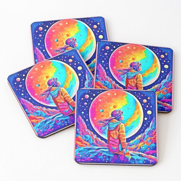 Item preview, Colorful Lunar Girl Art designed and sold by Health And Fitness Posts e-Store.
