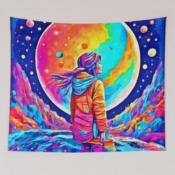 Item preview, Colorful Lunar Girl Art designed and sold by Health And Fitness Posts e-Store.