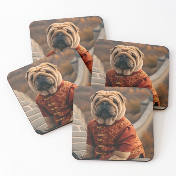 Item preview,  Sharpei dog on the Great Wall of China designed and sold by ThisWayUpAr.