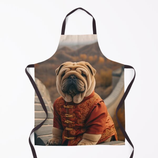 Item preview, Perro Sharpei en la Gran Muralla China designed and sold by ThisWayUpAr.