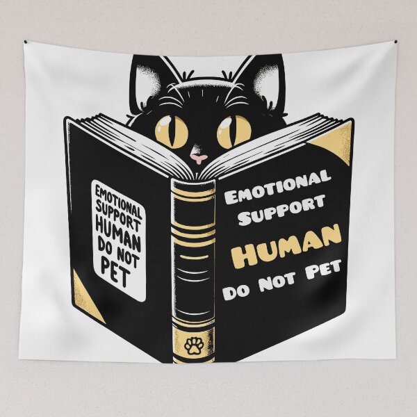 Item preview,  emotional support human do not pet-black cat  designed and sold by toobel.