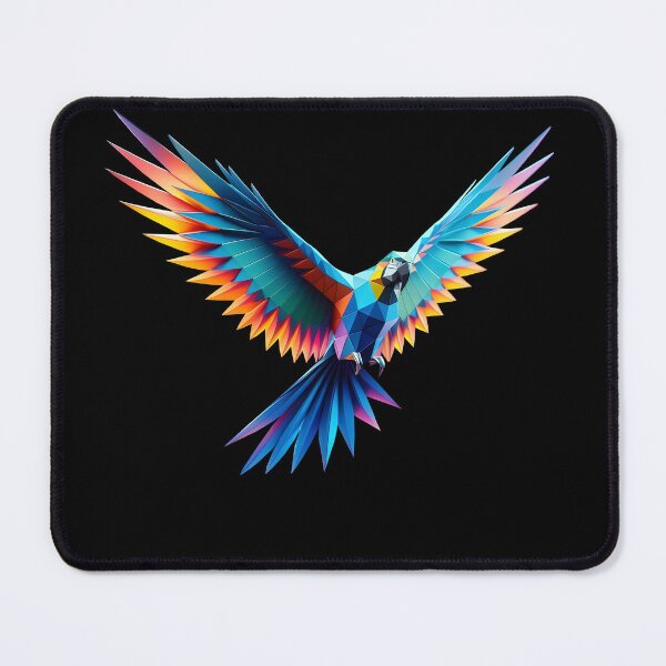 Item preview, Multicolored parrot origami geometric 3d neon, 3D polygonal illustration designed and sold by CutOriginalArt.