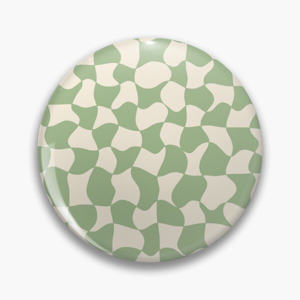 Item preview, Green and Cream Distorted Warped Checkerboard Pattern V designed and sold by velvetearth.