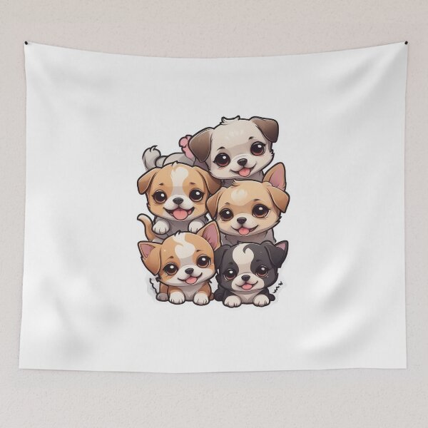 Item preview, Cute Kawaii Little Puppies designed and sold by Bunmigraphics .