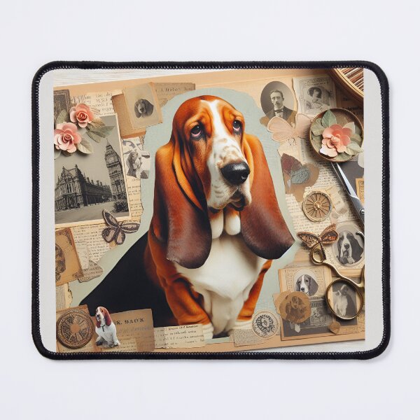 Item preview, Artistic Basset Hound Collage Expression designed and sold by PawspectCreate.