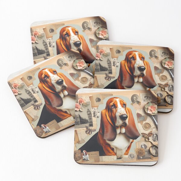 Item preview, Artistic Basset Hound Collage Expression designed and sold by PawspectCreate.