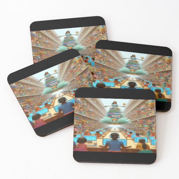Item preview, Children Female Flying Librarian Inspired Wall Art and Puzzle designed and sold by Cupideros.