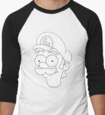 Simpson Style Luigi Vector Art Men's Baseball ¾ T-Shirt